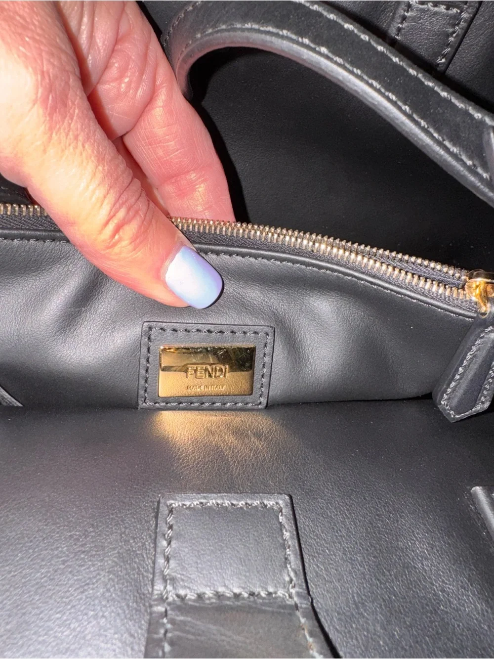 Fendi Black Leather Tuojours Monster Handbag, Gold Accent Hardware